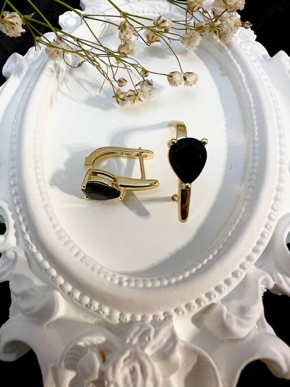 Kolczyki ze stali Eleganckie Czarne