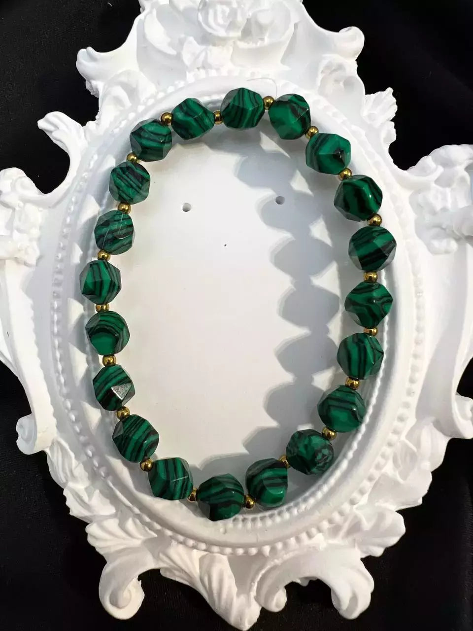 Bransoletka z Malachitu i Hematytu „Zielona Harmonia” 8 mm