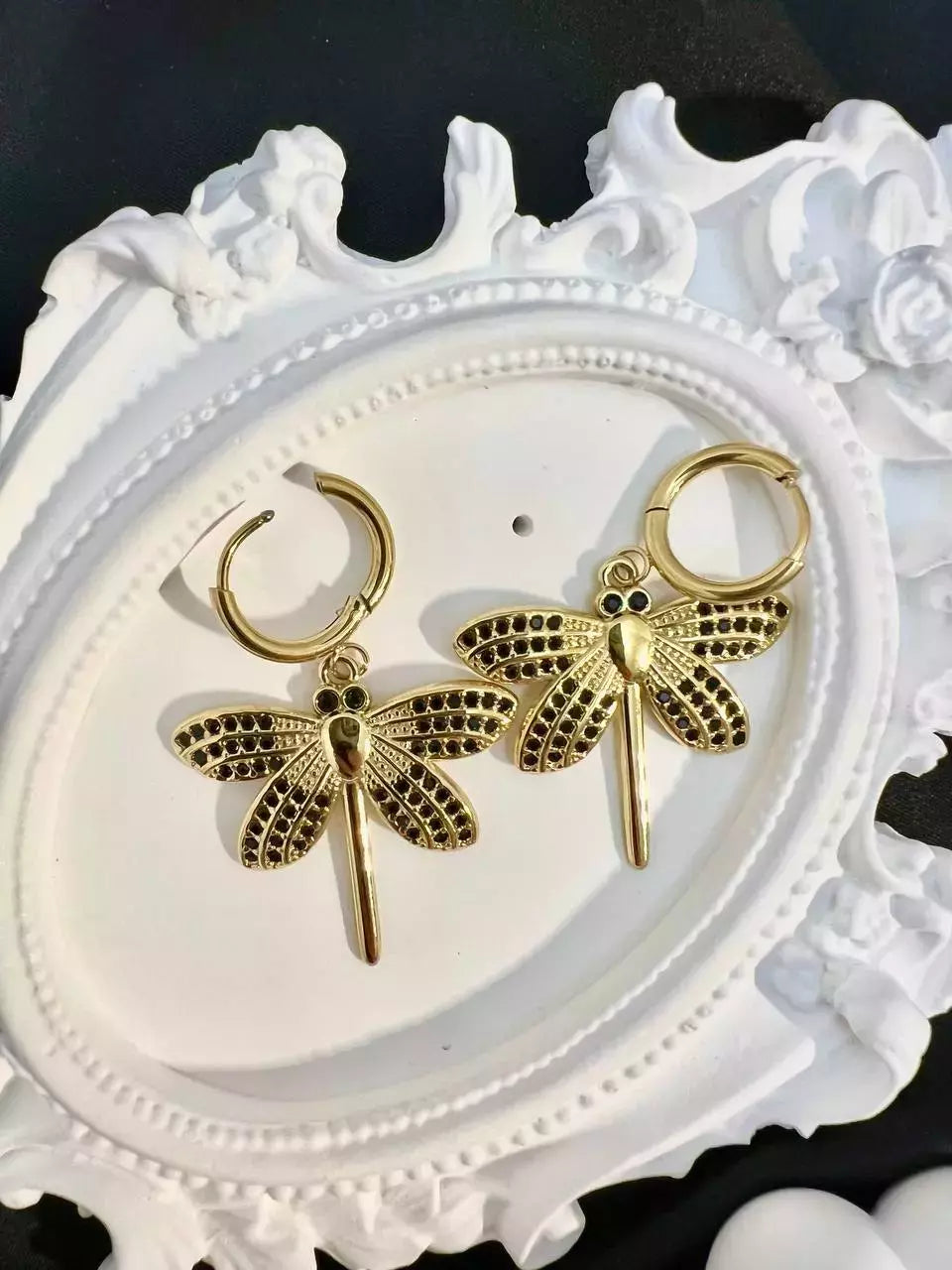 Kolczyki ze stali "Ważka" stylowe