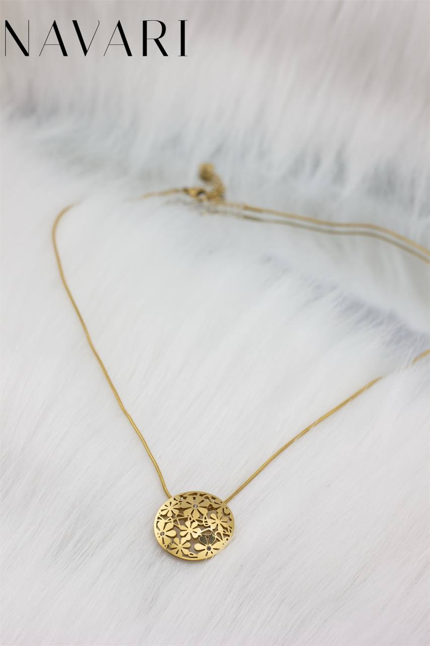 Naszyjnik ze stali "Lśniący Kwiat"