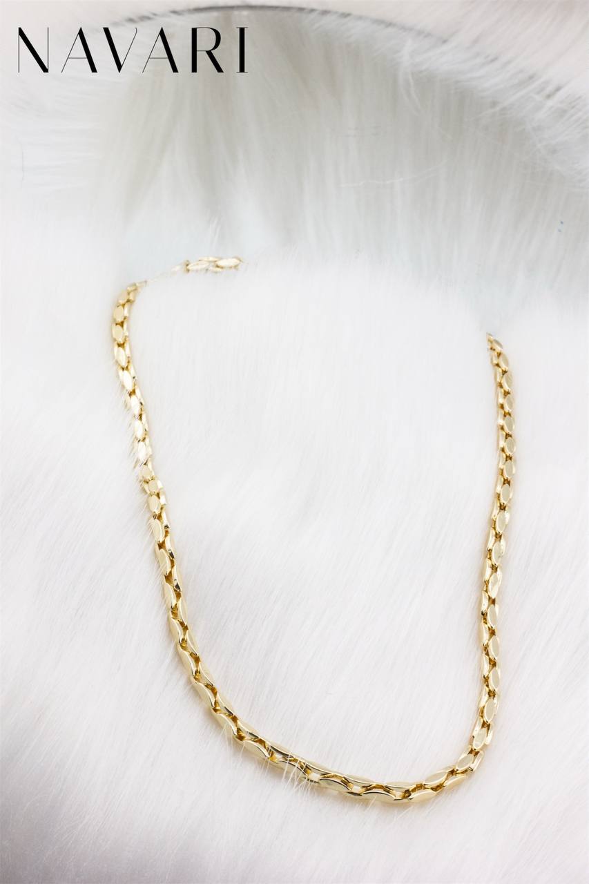 Naszyjnik ze stali "Złoty Blask Nocy"