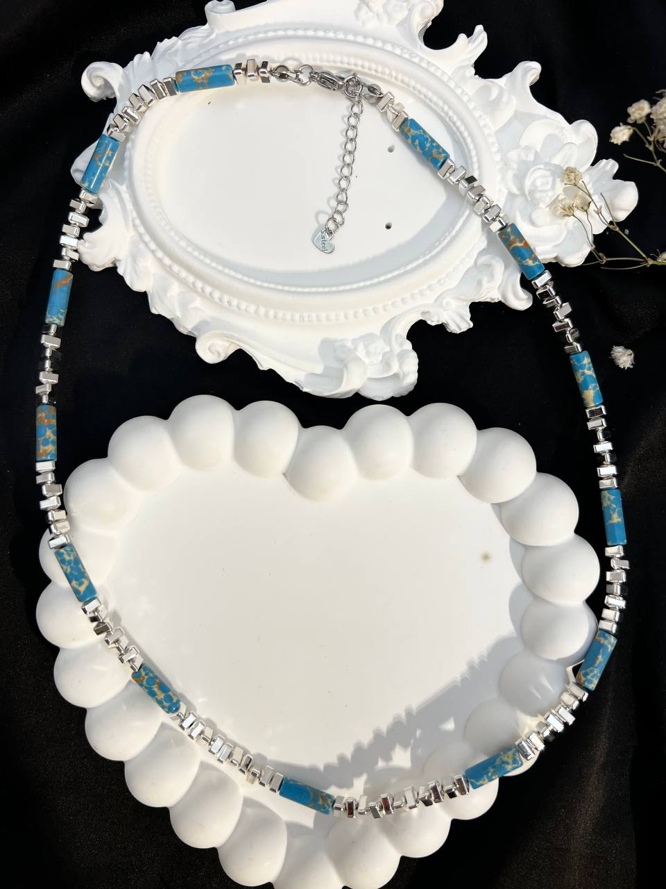 Naszyjnik z kamieni naturalnych „Cesarski Spokój” — jaspis i hematyt