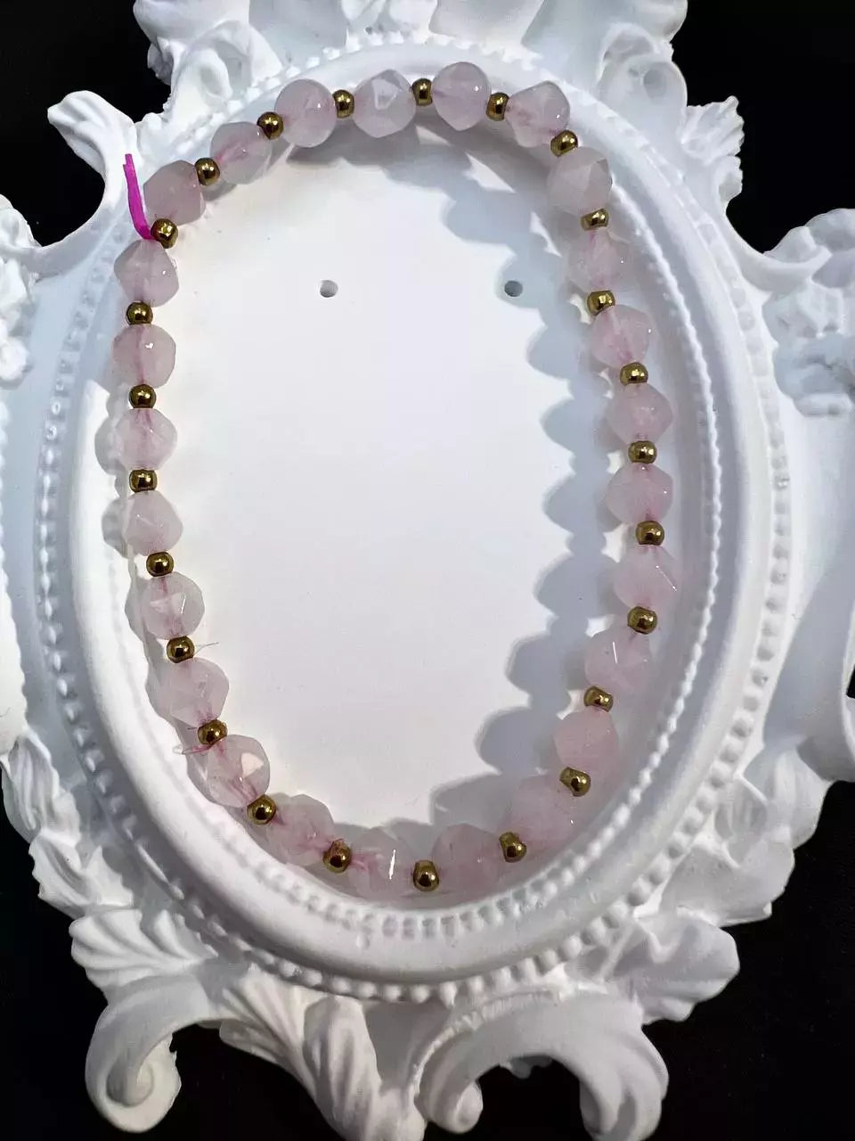 Bransoletka z Kwarcu Różowego i Hematytu „Miłosna Harmonia” 6 mm