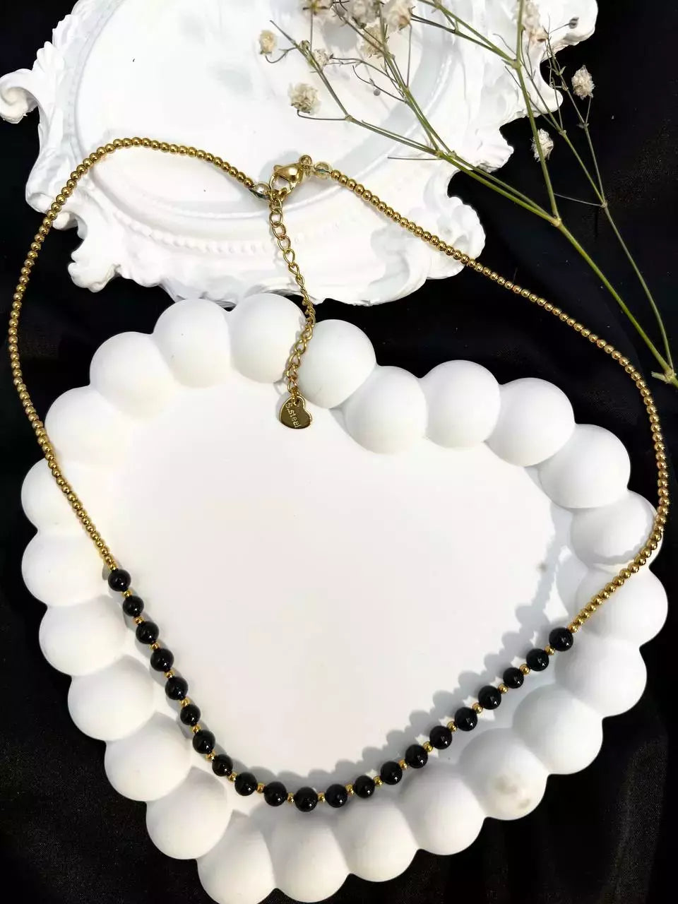 Naszyjnik z czarnego turmalinu i hematytu „Ochronny Blask”